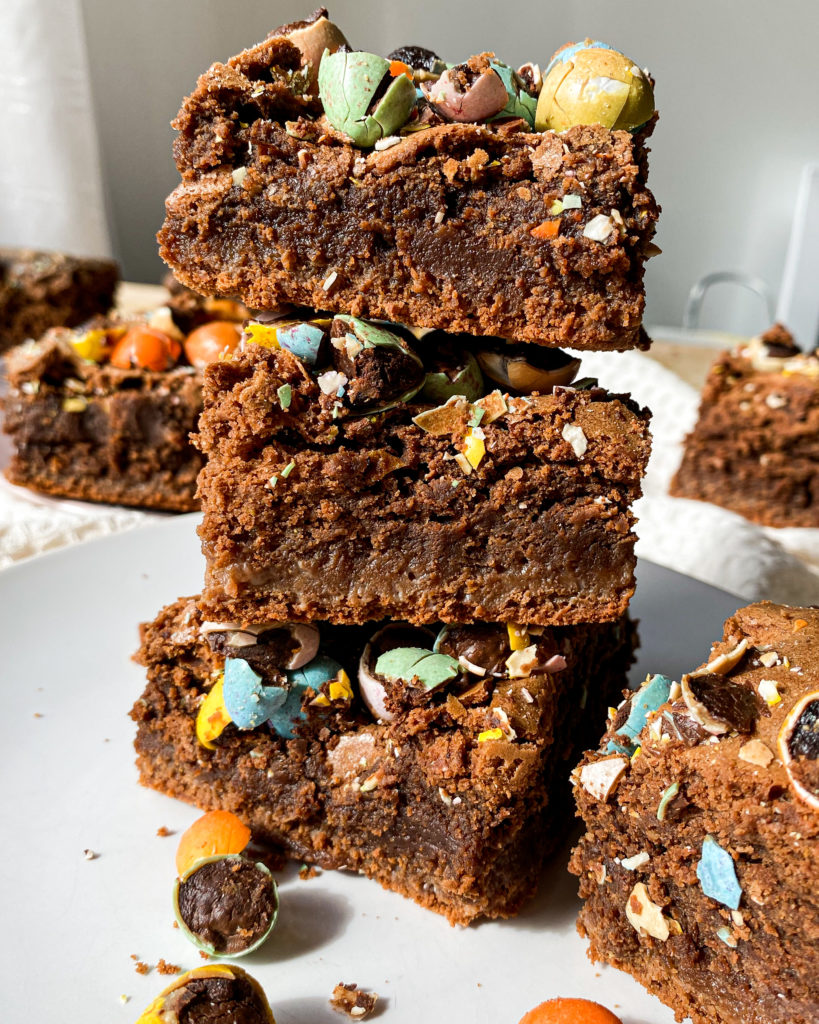 Easter Brownies With White Chocolate Cream