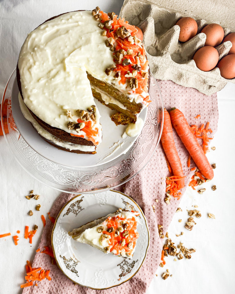 carrot cake with mascarpone cream