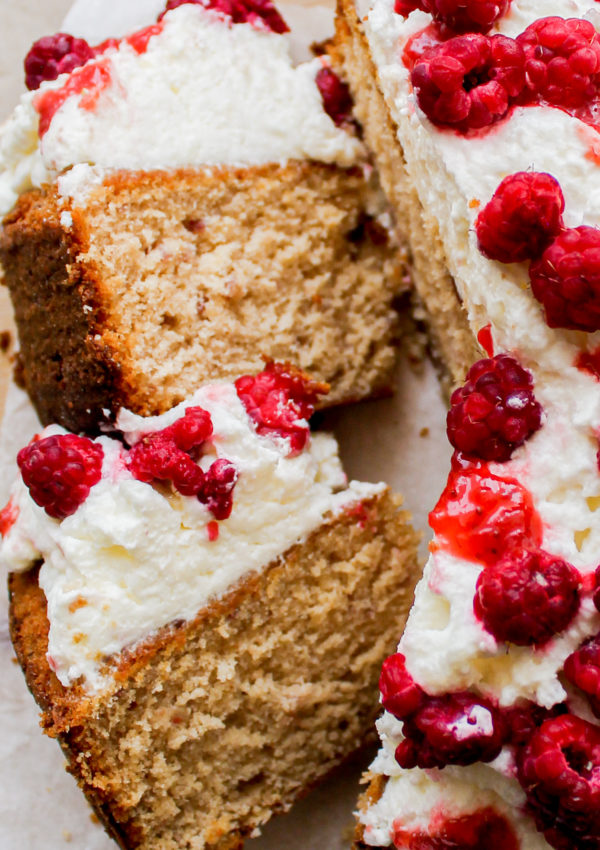 Raspberry Cake With Whipped Cream