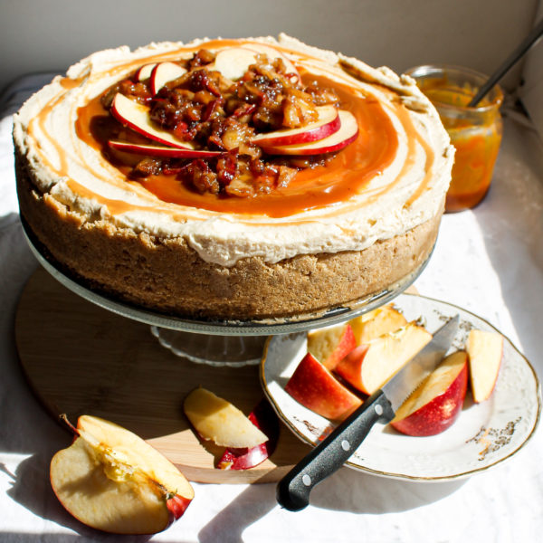 No-bake Salted Caramel Cheesecake With Stewed Apples