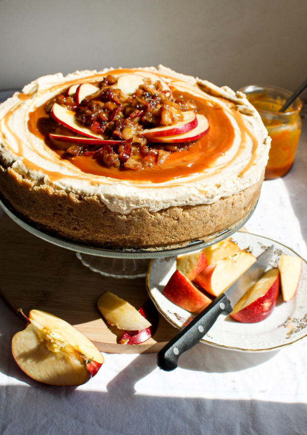 No-bake Salted Caramel Cheesecake With Stewed Apples