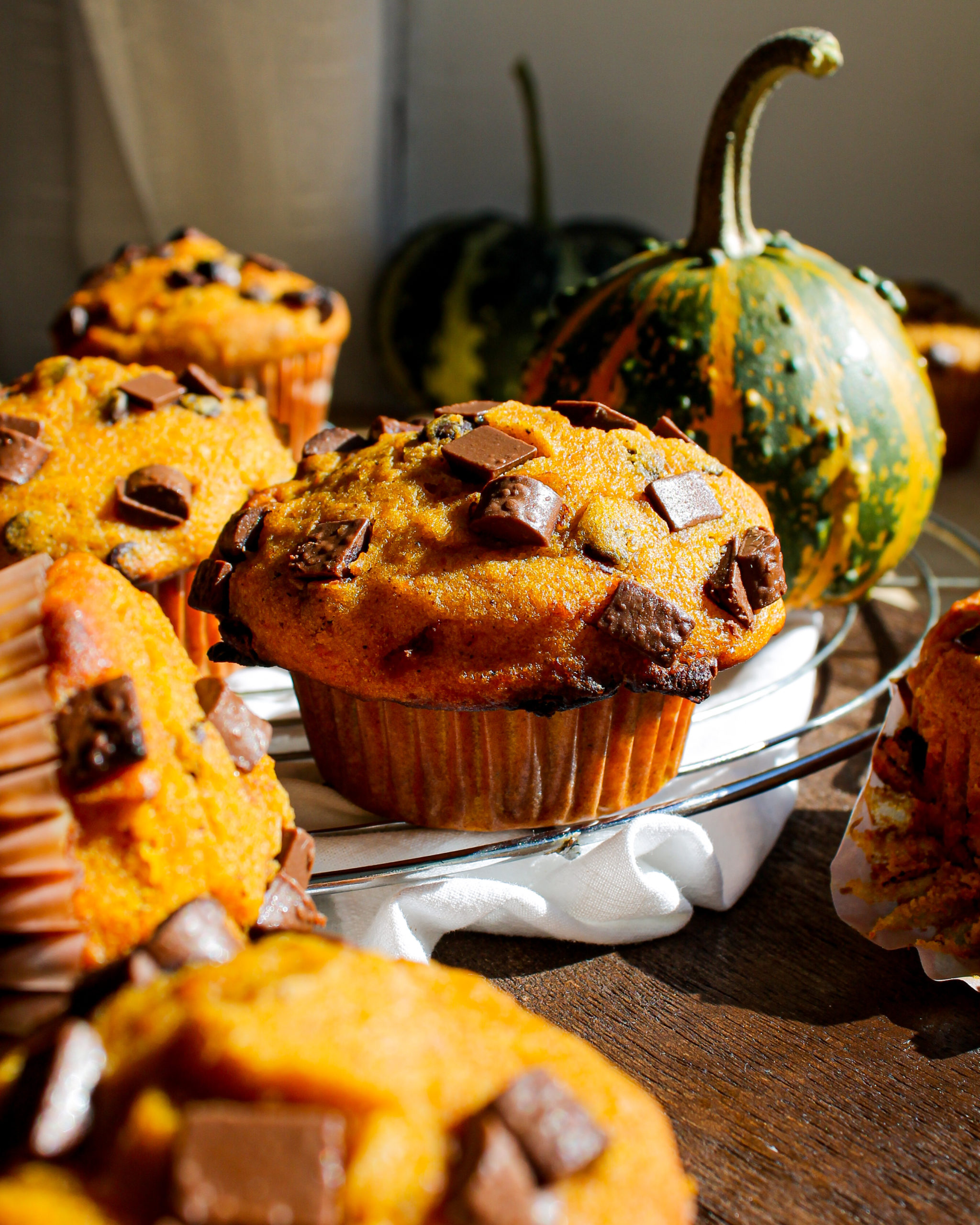 Pumpkin Spice Muffins With Chocolate
