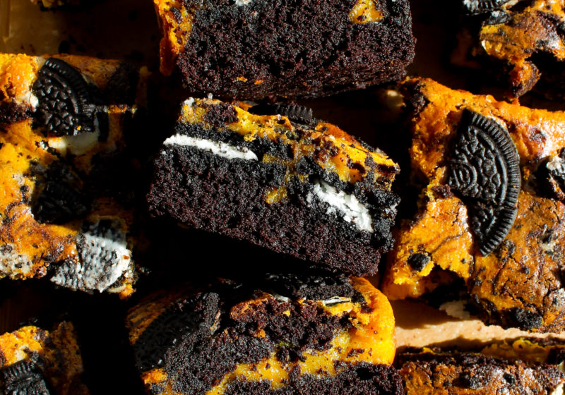 Oreo Pumpkin Cheesecake Brownies
