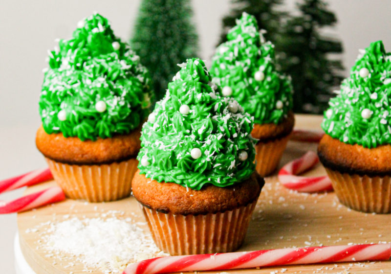 Moist Vanilla Cupcakes Christmas Trees