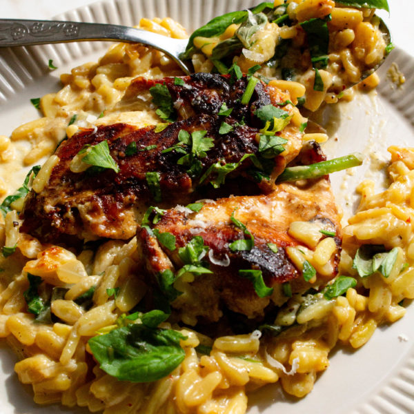 Honey Glazed Chicken Orzo With Ginger