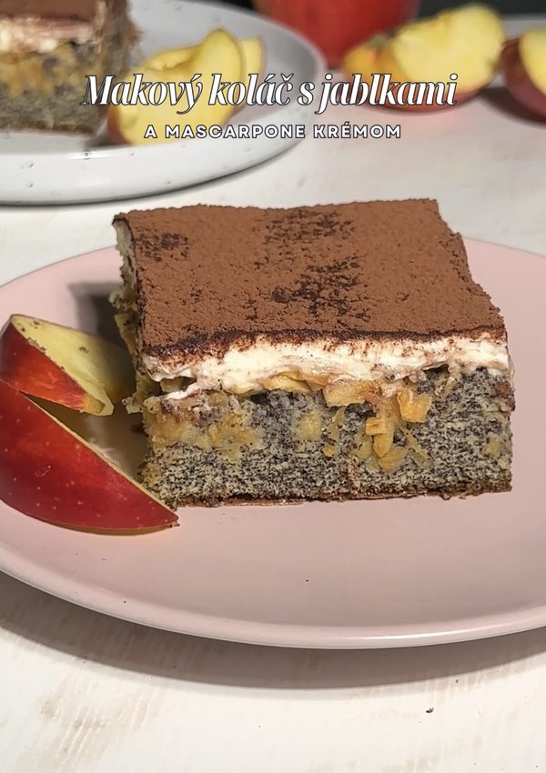 Poppy Seed Cake with Apples and Mascarpone Cream